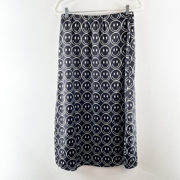 Dressed in Lala Original It Girl Slip Smiley Midi Skirt Current Mood Black M - Picture 3 of 5